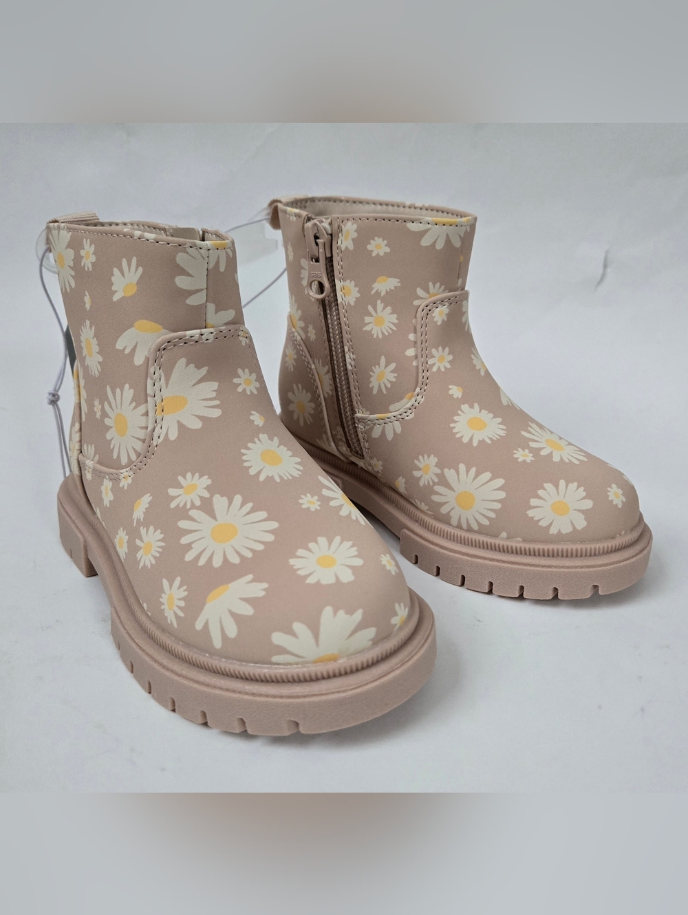 NEW Cat & Jack Daisy Floral Toddler Girls Boots Beige Size 8